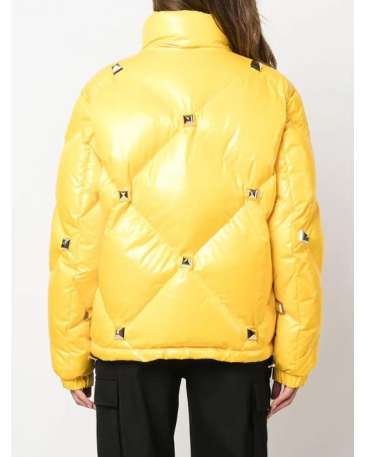 Philipp Plein Yellow Short Puffer Jacket