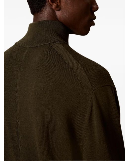 Calvin Klein Black Quarter-Zip Logo-Embroidered Sweater for men