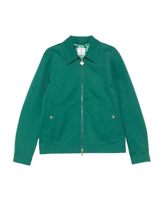 Casablanca Shirtjack Met Monogram-Jacquard En Rits in het Green voor heren
