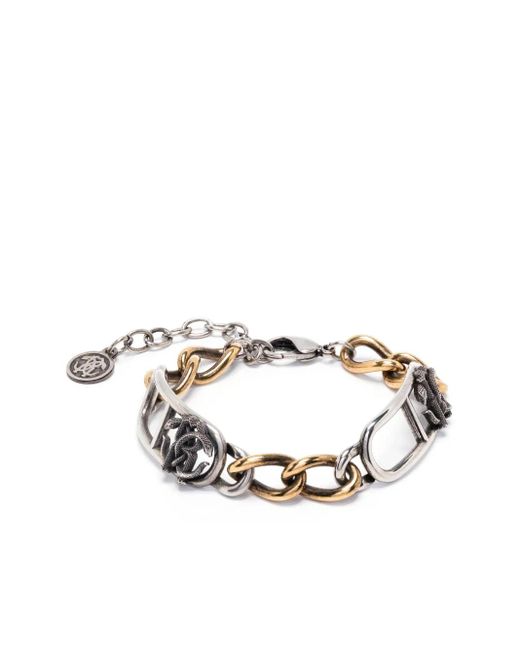 メンズ Roberto Cavalli モノグラム ブレスレット Metallic