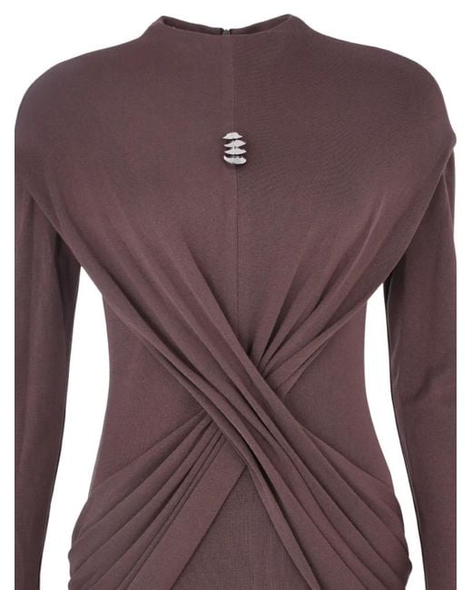 Chats by C.Dam Purple Azora Draping Maxi Dress