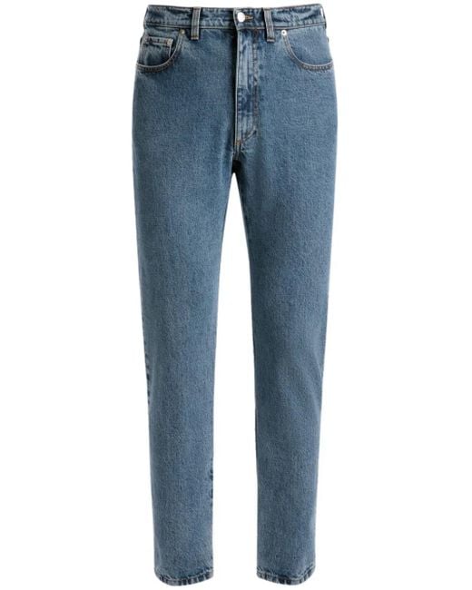 Bally Blue Slim-Cut Cotton Tapared Jeans