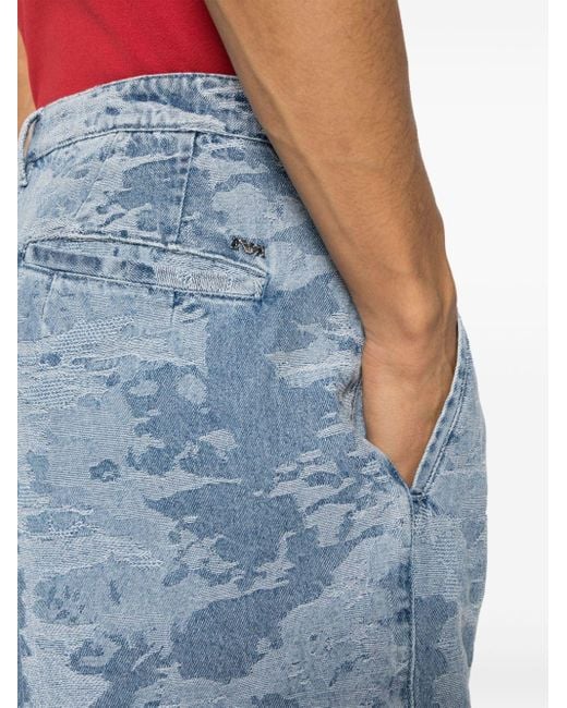 Emporio Armani Jeans-Shorts mit Jacquardmuster in Blue für Herren