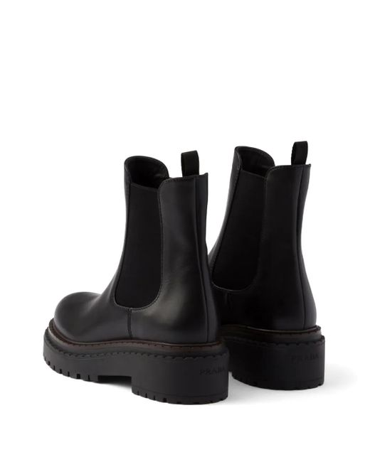 Bottines Chelsea En Cuir Prada en coloris Black
