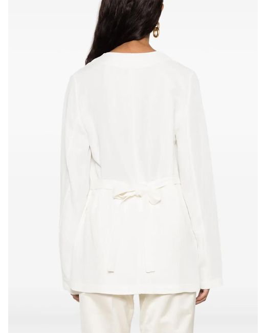 Fabiana Filippi White No-Lapels Wrap Blazer