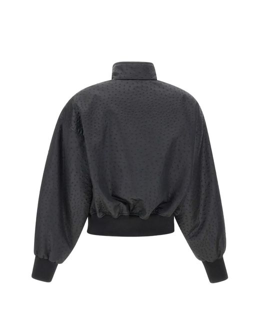 Elisabetta Franchi Blue Embossed High-Neck Jacket