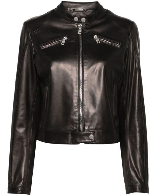 Dolce & Gabbana Black Zip-up Leather Jacket