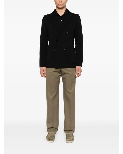 Lardini Black Double-Breasted Wool Jacket for men