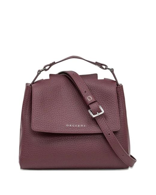 Orciani Purple Small Sveva Soft Leather Tote Bag