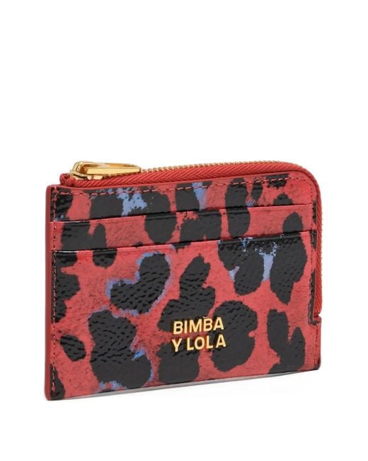 Bimba Y Lola Red Leopard-Print Wallet