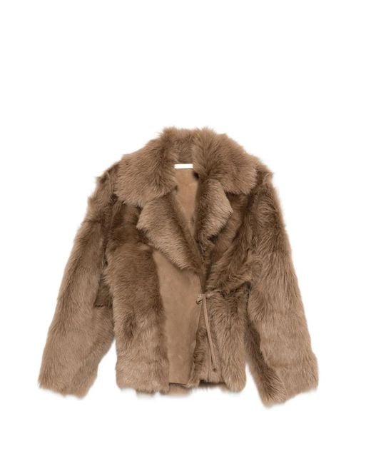 Nour Hammour Brown Verena Shearling Jacket