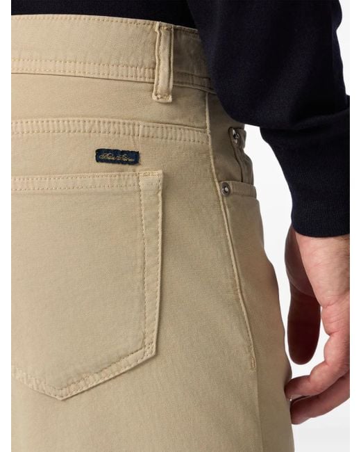 Brooks Brothers Natural Cotton Tapered Trousers for men