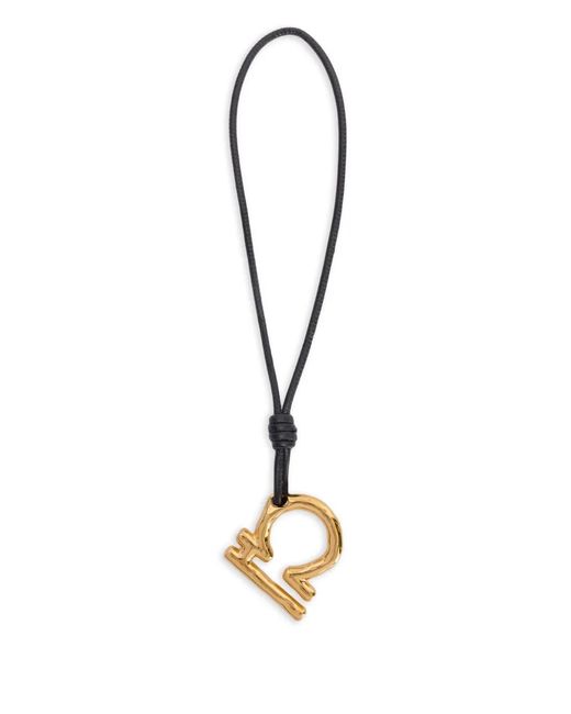 Jil Sander Metallic Zodiac Charm Leather Necklace