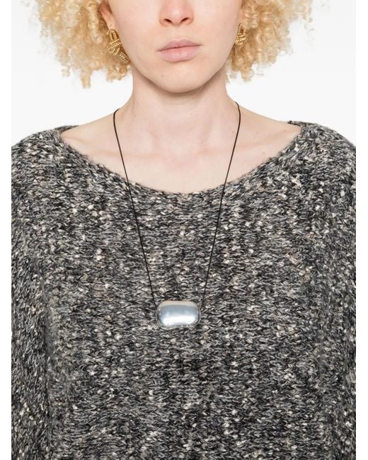 Twinset Gray Speckled-Pattern Knit Top