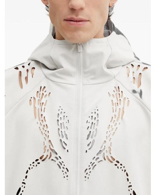HELIOT EMIL Gray Roan Cut-Out Hooded Jacket for men
