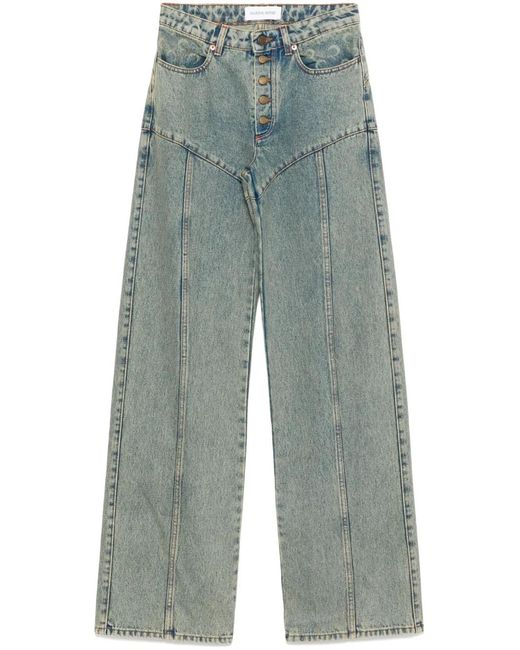 MARINE SERRE Blue Moon Laser Flared Jeans