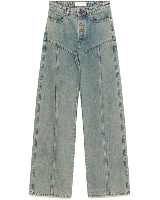 Jean Moon Laser À Coupe Évasée MARINE SERRE en coloris Blue