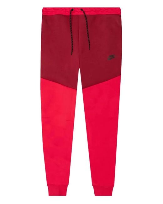 Nike Red Tech Fleece Track Pants for men