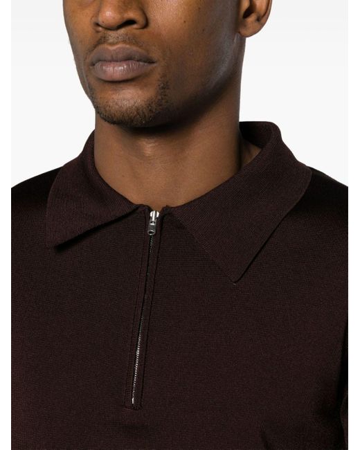 Sandro Black Zip-up Polo Shirt for men
