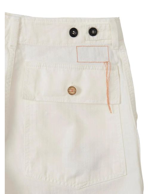 Fortela White Patch-Pocket Trousers