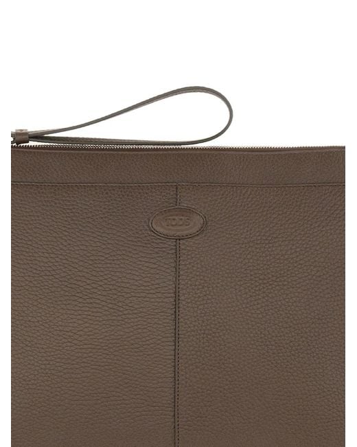 Tod's Black Medium Leather Document Holder for men