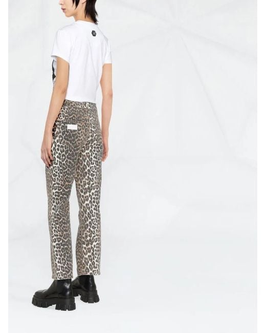 Philipp Plein White Logo-Print Short-Sleeve T-Shirt