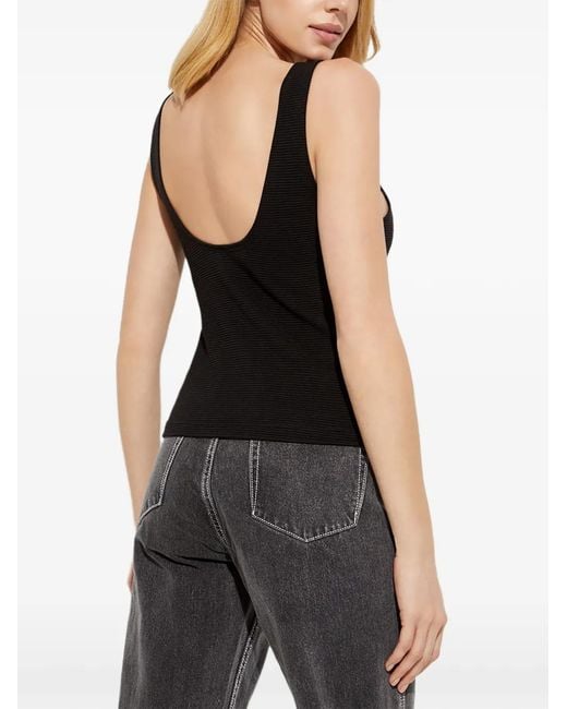 Ixiah Black Ribbed Tank Top
