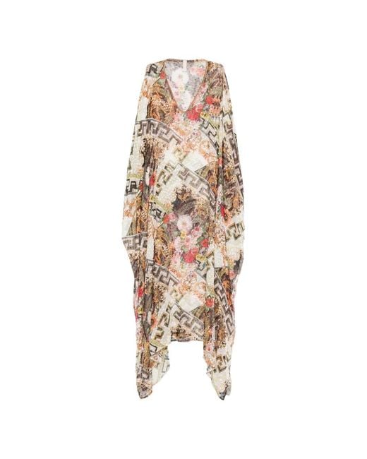 Dolci Follie Metallic Greek Meander Maxi Kaftan