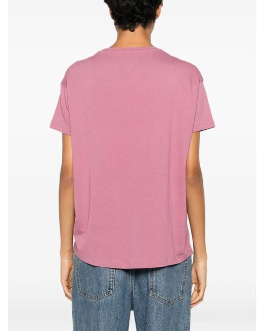 Blauer Pink Logo-Print Leopard-Pattern T-Shirt