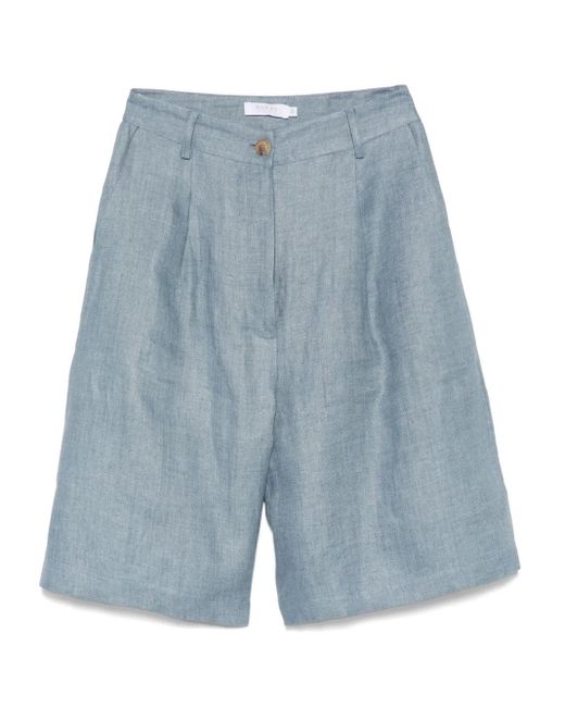 Barba Napoli Blue Linen Shorts