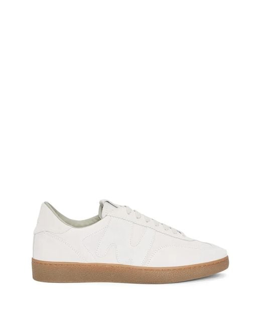 MSGM White Retro Trainer Logo-Appliqué Sneakers for men