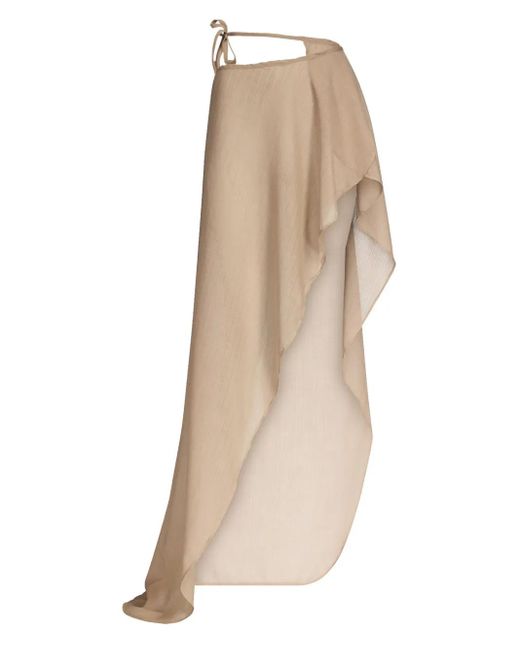 Ludovic de Saint Sernin Natural Draped Maxi Skirt