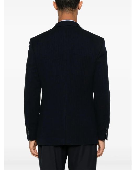 Fursac Black Herringbone Blazer for men
