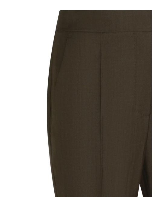 Max Mara Brown Pressed-Crease Tailored Trousers