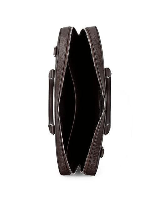 Smythson Black Ludlow Zip-Front Briefcase