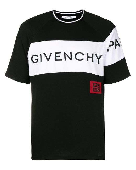 Givenchy Black 4g Embroidered T-shirt for men