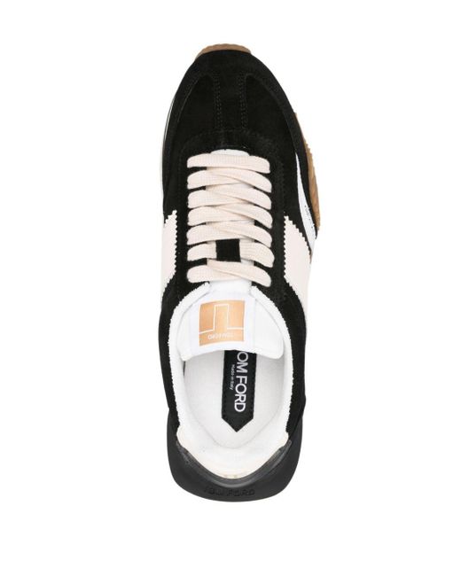 Sneaker con design a pannelli e stampa del logo di Tom Ford in Black da Uomo