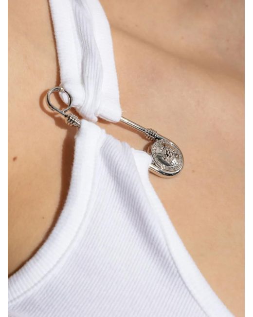 Versace White Asymmetrical Ruched Maxi Dress