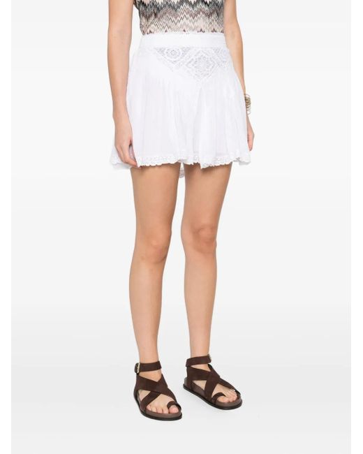 Isabel Marant White Goldie Lace-Trim Mini Skirt