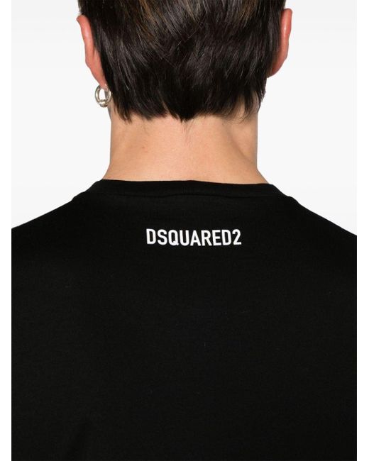 メンズ DSquared² スローガン Tシャツ Black