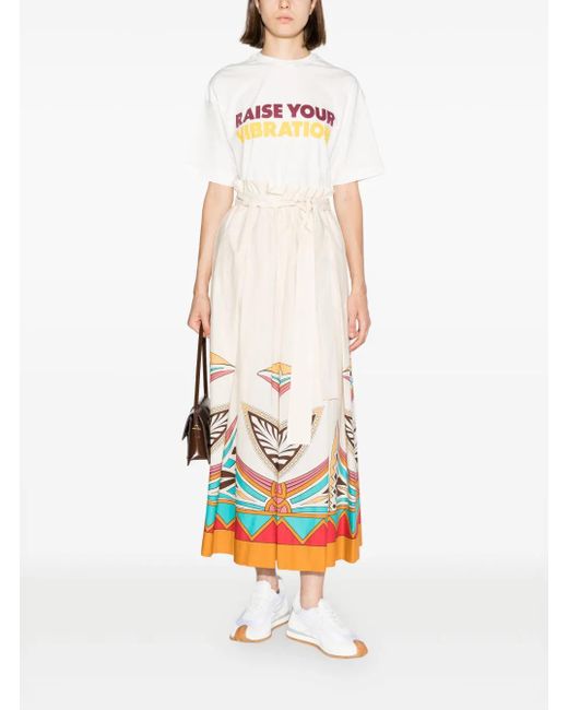 LaDoubleJ White Raise Your Vibrations Cotton T-Shirt