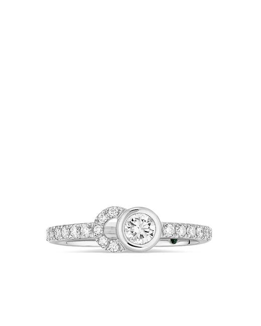 COURBET White 18Kt Recycled Co Half-Pavé Laboratory-Grown Diamond Set Ring
