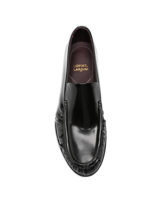 Lardini Black Ruched Loafers for men