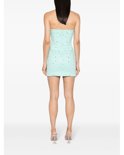 GIUSEPPE DI MORABITO Blue Rhinestoned Strapless Minidress