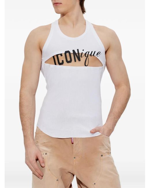 DSquared² White Cut-Out Vest for men