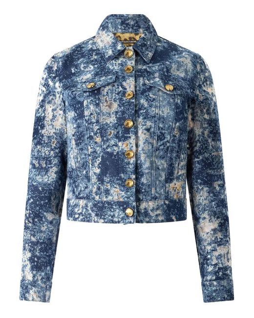 Roberto Cavalli Blue Veste En Jean À Effet Délavé