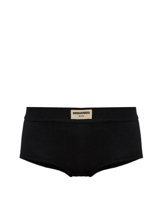DSquared² Black Logo-Waistband Culotte