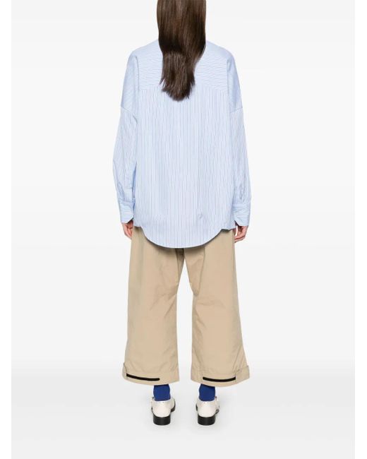 Plan C Gestreept Blouse in het Blue