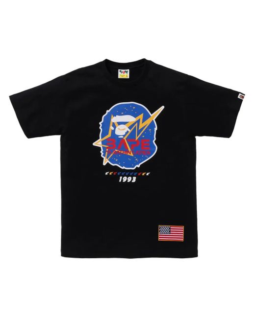 A Bathing Ape Black Logo-Print T-Shirt for men