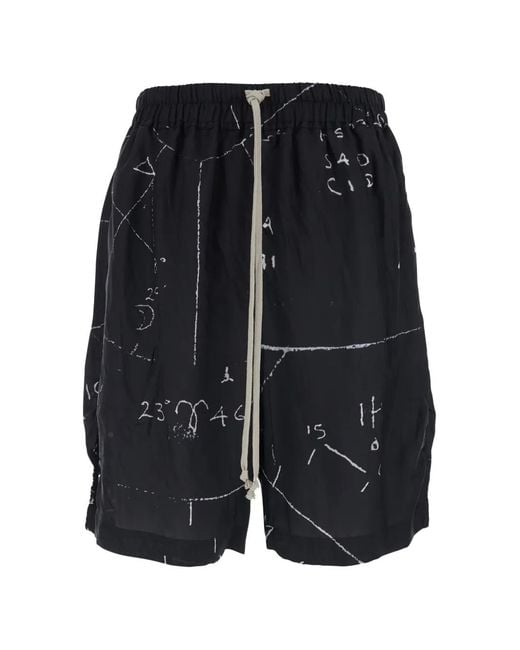 Rick Owens Blue Drawstring-Fastening Shorts for men